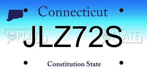 JLZ72S Connecticut License Plate