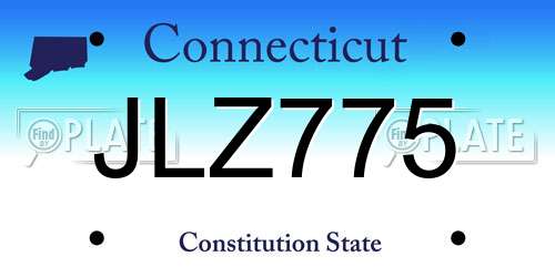 JLZ775 Connecticut License Plate