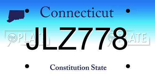 JLZ778 Connecticut License Plate