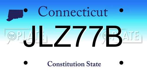 JLZ77B Connecticut License Plate