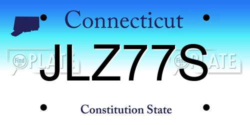 JLZ77S Connecticut License Plate