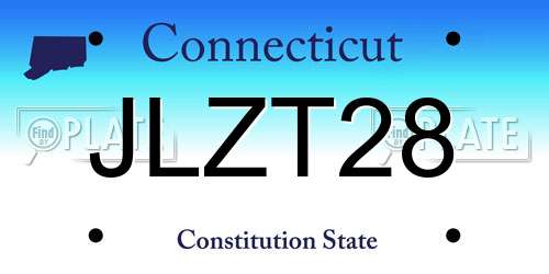 JLZT28 Connecticut License Plate