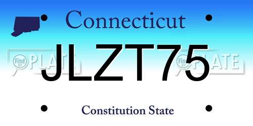 JLZT75 Connecticut License Plate