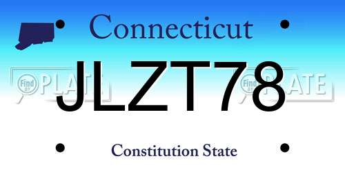JLZT78 Connecticut License Plate