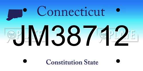 JM38712 Connecticut License Plate