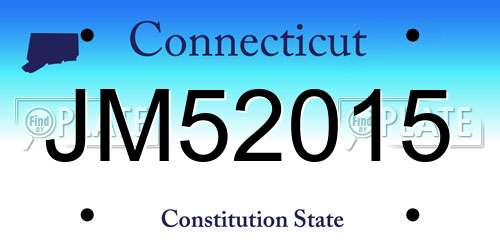 JM52015 Connecticut License Plate