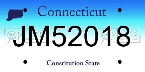 JM52018 Connecticut License Plate