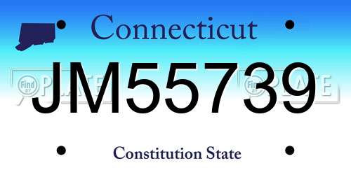 JM55739 Connecticut License Plate