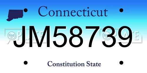 JM58739 Connecticut License Plate