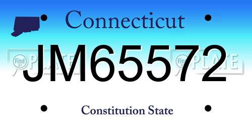 JM65572 Connecticut License Plate