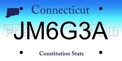 JM6G3A Connecticut License Plate