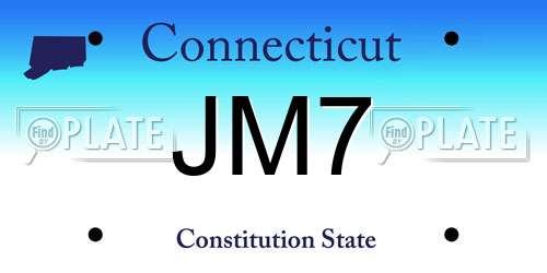 JM7 Connecticut License Plate