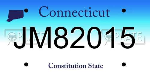 JM82015 Connecticut License Plate