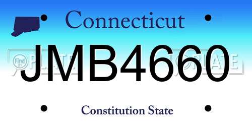 JMB4660 Connecticut License Plate