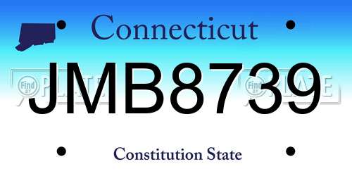 JMB8739 Connecticut License Plate
