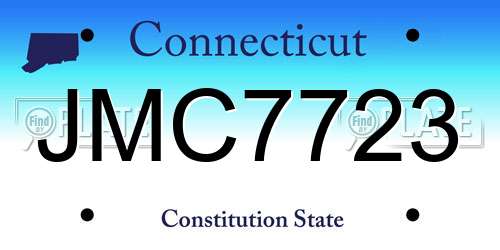 JMC7723 Connecticut License Plate
