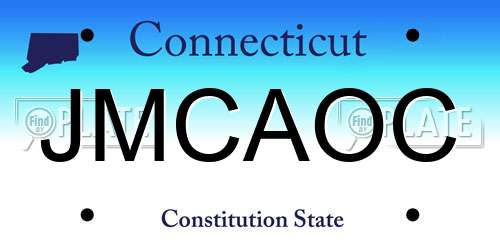 JMCAOC Connecticut License Plate
