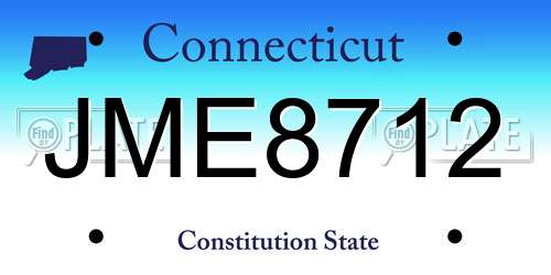 JME8712 Connecticut License Plate