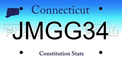 JMGG34 Connecticut License Plate