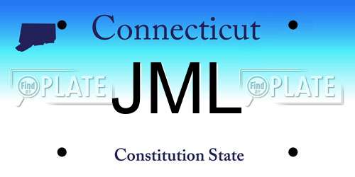 JML Connecticut License Plate