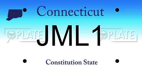 JML1 Connecticut License Plate