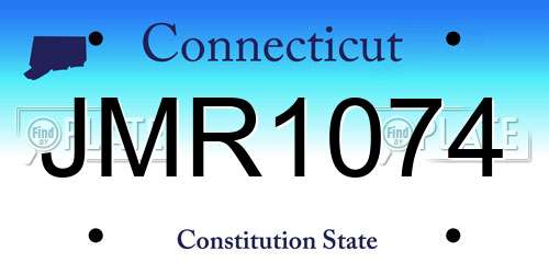 JMR1074 Connecticut License Plate