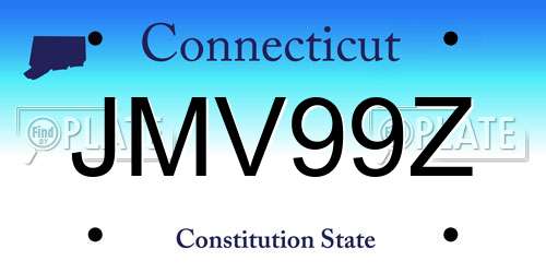 JMV99Z Connecticut License Plate