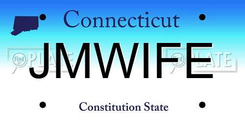 JMWIFE Connecticut License Plate