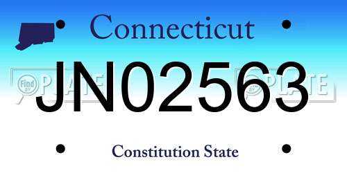JN02563 Connecticut License Plate