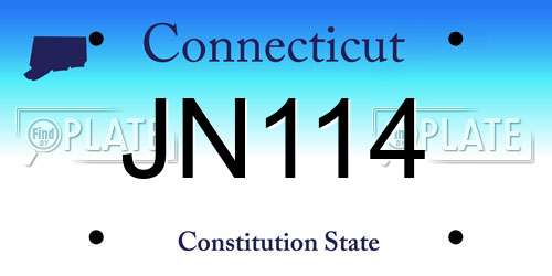 JN114 Connecticut License Plate