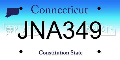 JNA349 Connecticut License Plate