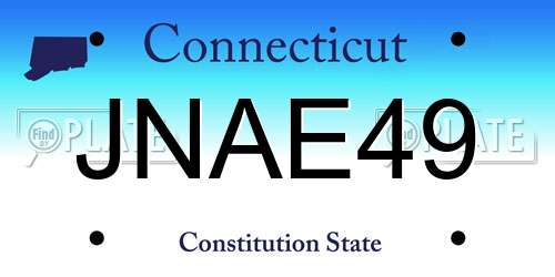 JNAE49 Connecticut License Plate