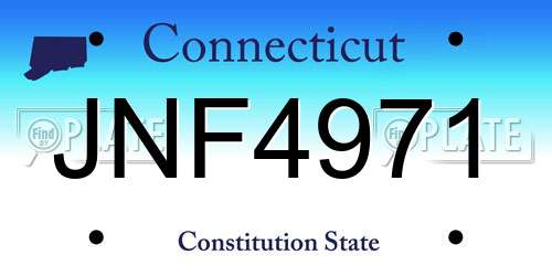 JNF4971 Connecticut License Plate