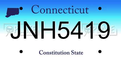 JNH5419 Connecticut License Plate