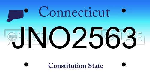 JNO2563 Connecticut License Plate