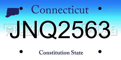 JNQ2563 Connecticut License Plate