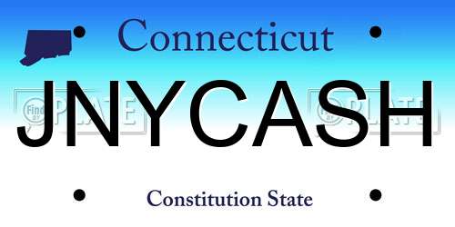 JNYCASH Connecticut License Plate