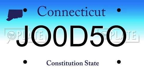 JO0D5O Connecticut License Plate