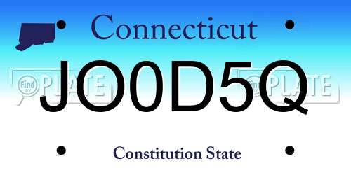 JO0D5Q Connecticut License Plate