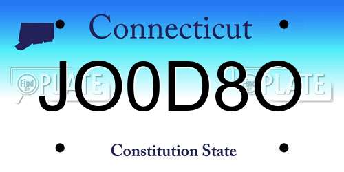 JO0D8O Connecticut License Plate