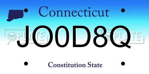 JO0D8Q Connecticut License Plate