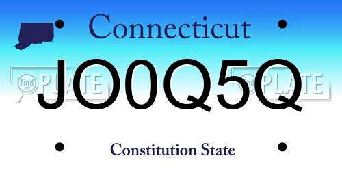 JO0Q5Q Connecticut License Plate