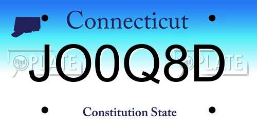 JO0Q8D Connecticut License Plate