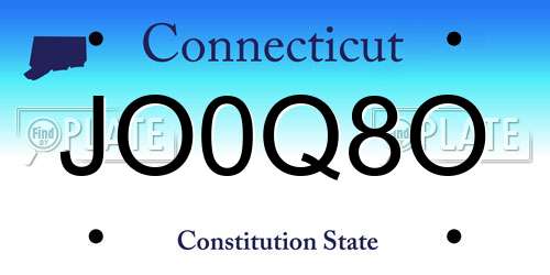 JO0Q8O Connecticut License Plate