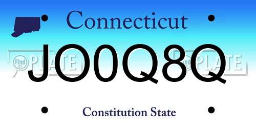 JO0Q8Q Connecticut License Plate