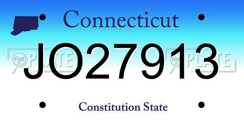 JO27913 Connecticut License Plate