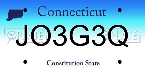 JO3G3Q Connecticut License Plate