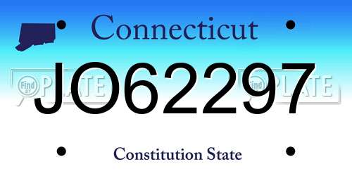 JO62297 Connecticut License Plate