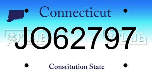 JO62797 Connecticut License Plate
