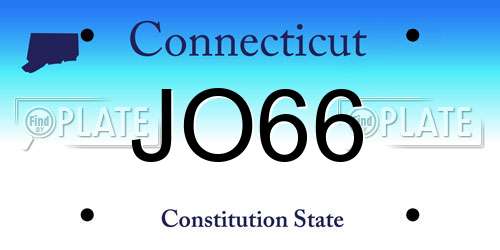 JO66 Connecticut License Plate